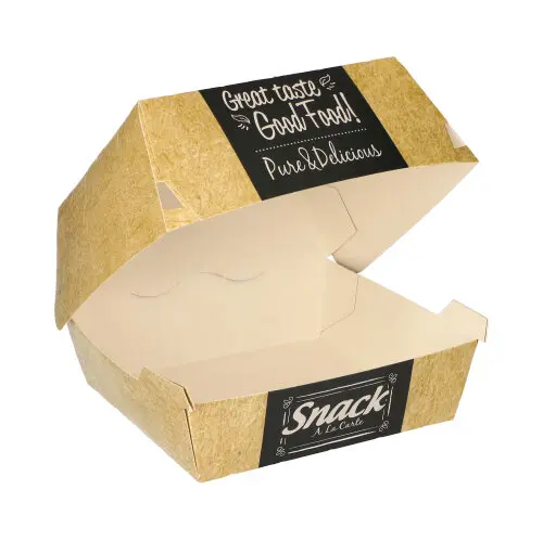 Burgerboxen Pappe "pure" 7,8 cm x 11,5 cm x 11 cm "Good Food" groß