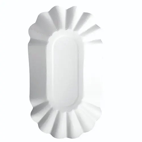 Schalen Pappe "pure" oval 10,5 cm x 17,5 cm x 3 cm weiss