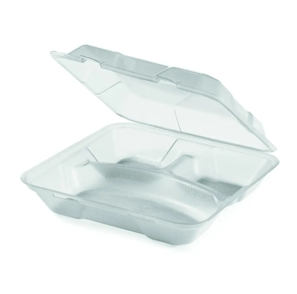 Menübox mit 3 Fächer flach  23 x 23,5 x 6,5 cm Eco Take out 