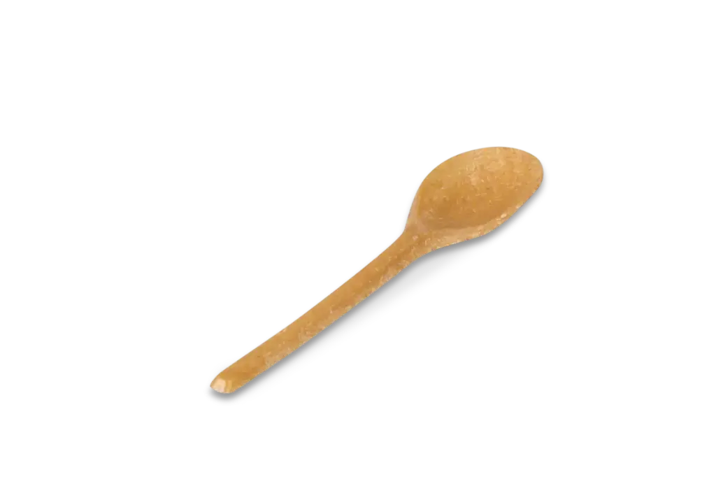 Mehrweg Kaffeelöffel aus WPC 125 mm braun 