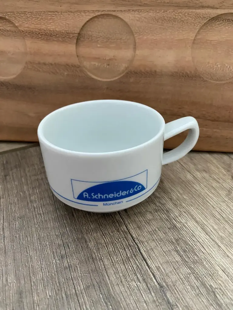 Kaffeetasse stapelbar Logo Schneider - Restposten     