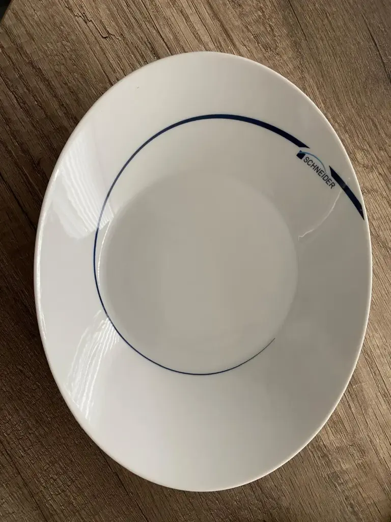 Suppen-/Salatteller tief 25 cm oval Logo Schneider - Restposten  