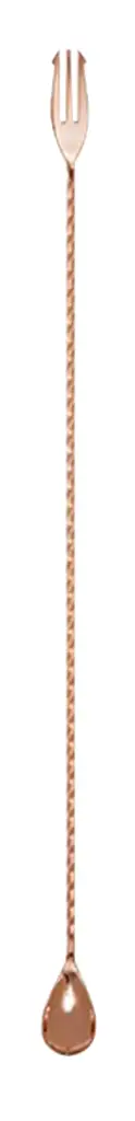 Barlöffel / Cocktaillöffel  mit Gabel 50 cm Edelstahl kupferfarben   
