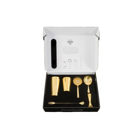 Cocktail Box 6 tlg. Edelstahl goldfarben