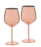 Weinglas Set 2 tlg. Edelstahl kupferfarben 