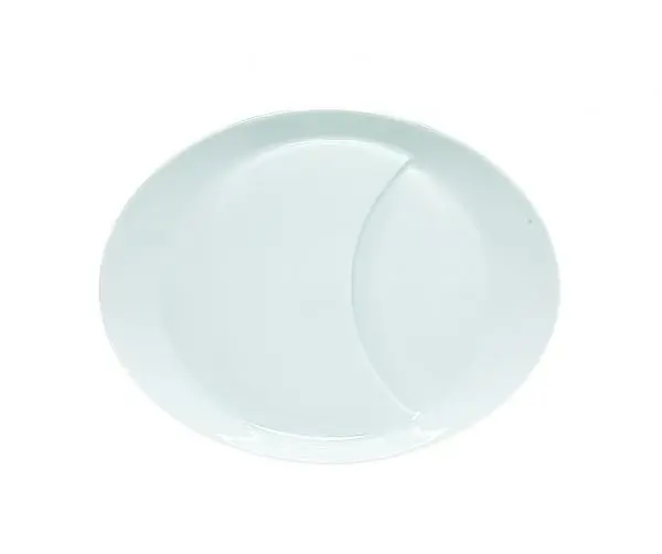 Plateau Teller flach oval 22 cm weiß Form Signatur Schönwald - Restposten   