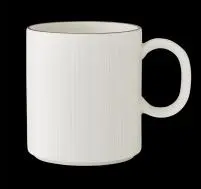 Becher mit Henkel Concorde farbiger Rand rot