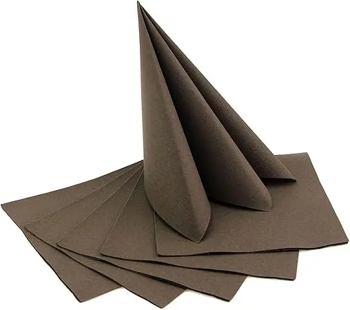 Mank Servietten 3-lagig 1/4-Falz 33 cm x 33 cm dunkelbraun - Restposten 