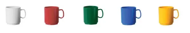 Becher 250 ml stapelbar farbig PP 