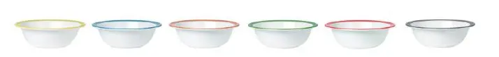 Schüssel 1050 ml Bistro mit farbigem Rand  Melamin   