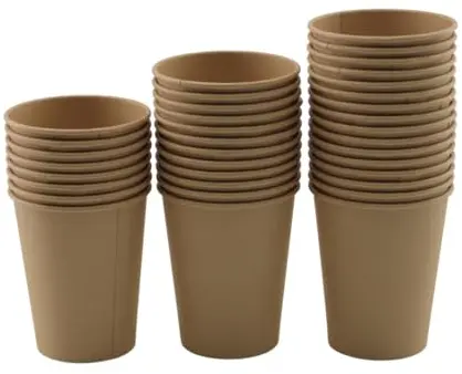 Trinkbecher Pappe braun 0,3 l Ø 9 cm · 11cm -50 Stück - Restposten