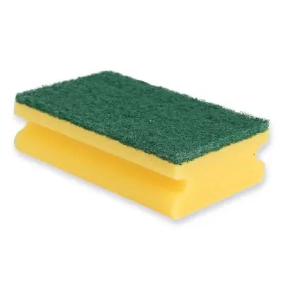 Topfreiniger Schwamm gelb/grün mit Griff 10 Stück  