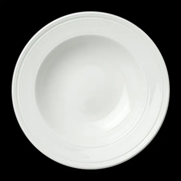 Teller tief 24 cm Fahne BEAD weiß 