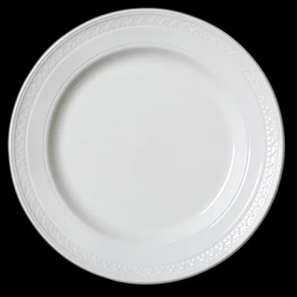 Teller flach 16,5 cm Fahne BEAD weiß Accent