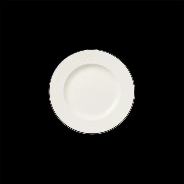 Teller flach 16,5 cm Fahne Concorde farbiges Band schwarz