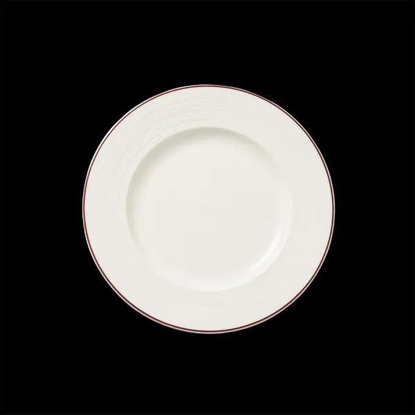 Teller flach 20,25 cm  Fahne Concorde farbiges Band maroon 