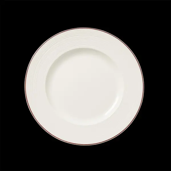 Teller flach 23 cm Fahne Concorde farbiges Band maroon 