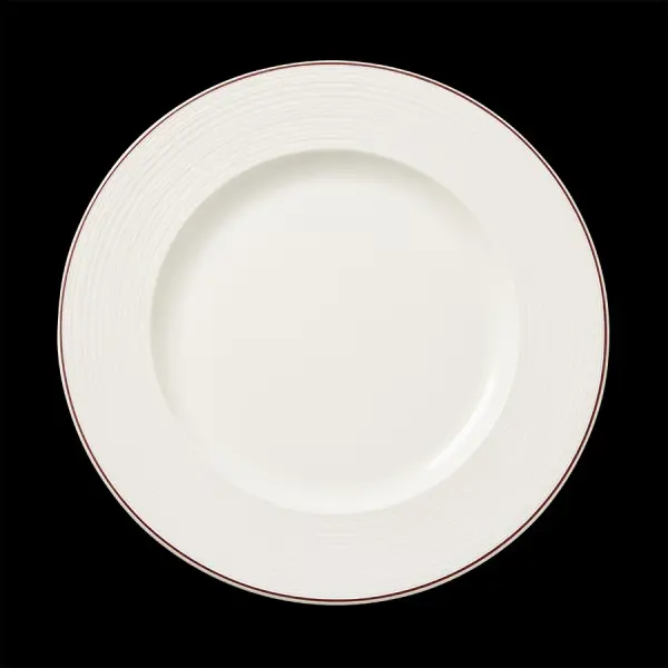 Teller flach 27 cm Fahne Concorde farbiges Band maroon 