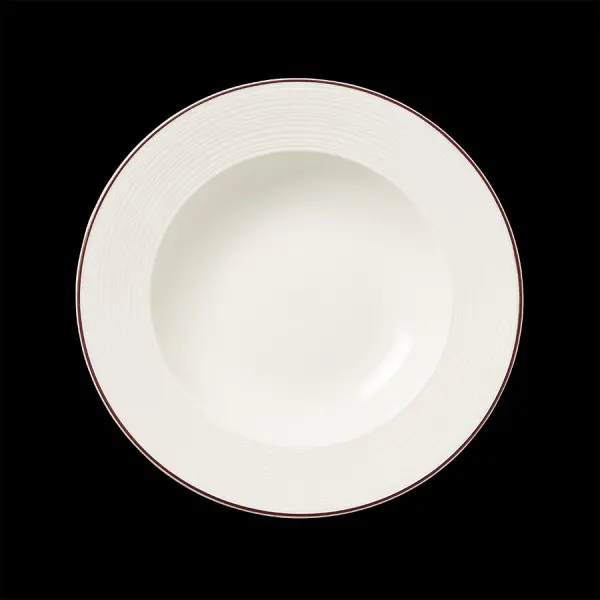 Teller tief 24 cm Fahne Concorde farbiges Band maroon