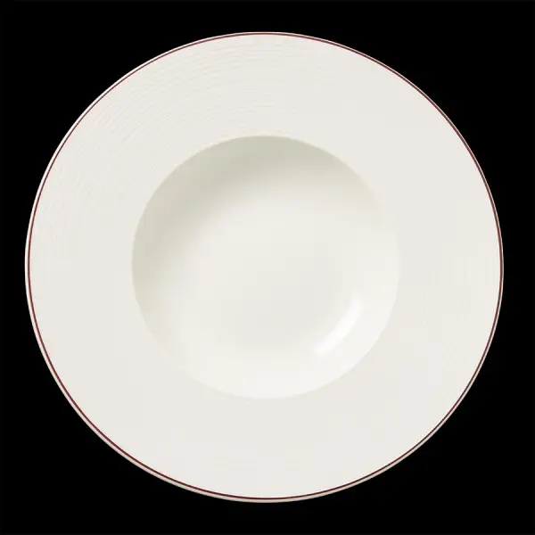 Teller tief 28,5 cm Fahne Concorde farbiges Band maroon 