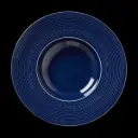 Teller tief 28,5 cm  Fahne Concorde Vollglasur blau 