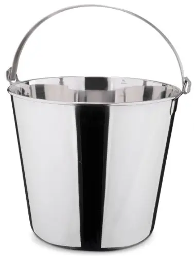 Eimer aus Edelstahl mit Skala 12 L