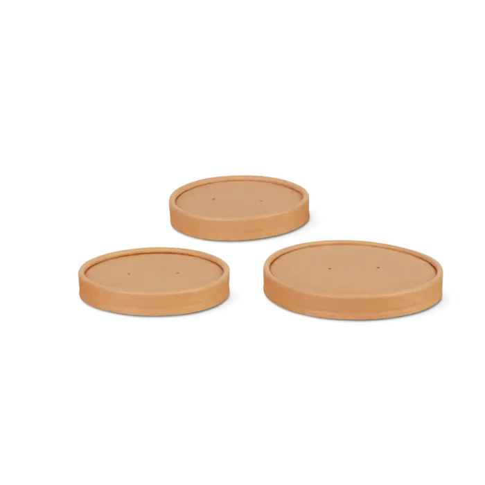 Deckel zu Suppenbecher beschichtet 355 ml braun 25 Stück - Restposten