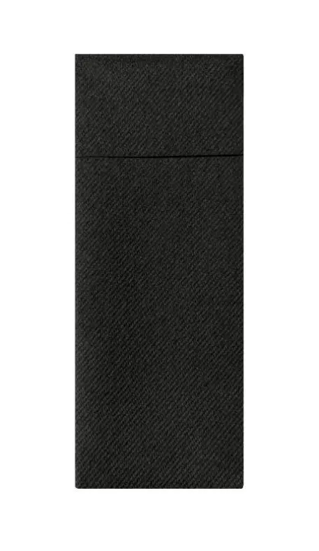 Besteckserviette 40 x 33 cm AIRLAID 1/8 Falz schwarz - 160 Stück / Pack    