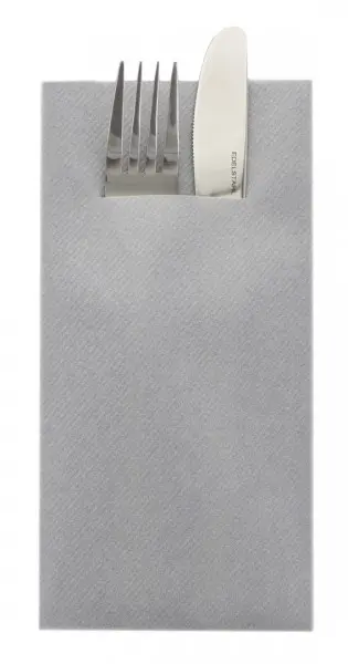 Besteckserviette 40 x 40 cm AIRLAID 1/8 Falz grau - 75 Stück / Pack 