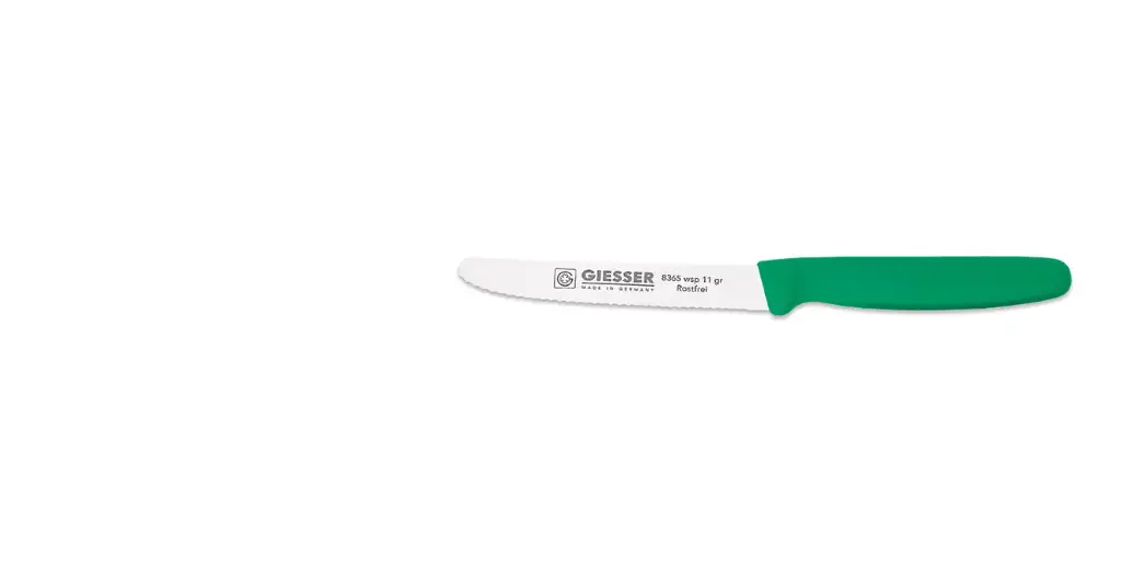 Universalmesser 11 cm mit Wellenschliff Griff grün