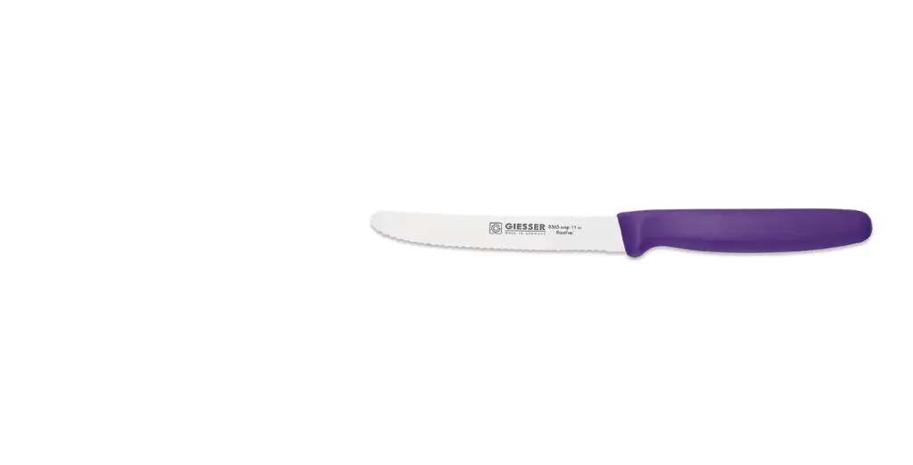 Universalmesser 11 cm mit Wellenschliff Griff violett