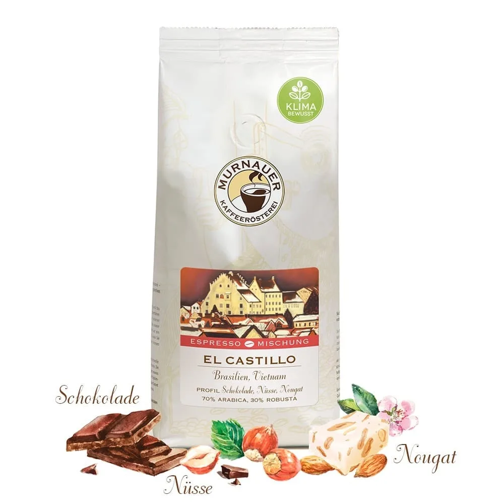 Kaffee - El Castillo – Espresso Mischung - 1000g ganze Bohne   