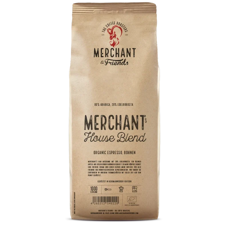 Kaffee - Merchant's House Blend – Espresso Mischung - 1000g ganze Bohne    