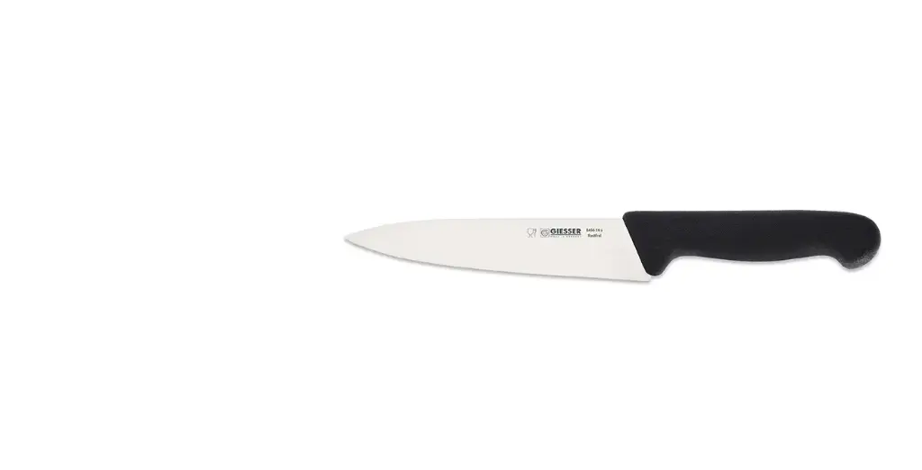 Kochmesser schmal 20 cm schwarzer Kunststoffgriff