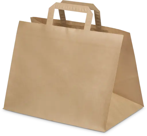[PR/01827] Tragetasche braun mit breitem Boden Konditortasche 70g/m² 250 Stück