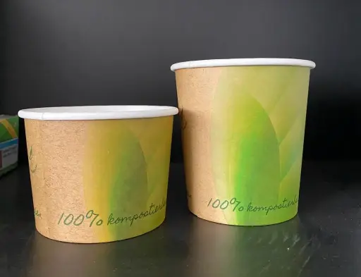 [PR/05981] Deli Becher 580 ml Motiv Bio PLA Beschichtung ohne Deckel 25 Stück