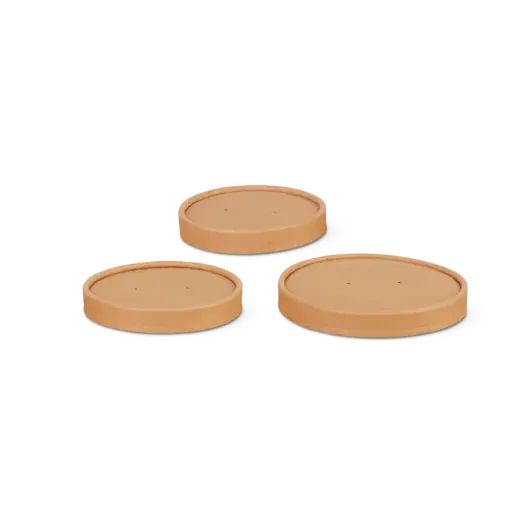 [PR/03479] Deckel zu Suppenbecher beschichtet 355 ml braun  500 Stück - Restposten 