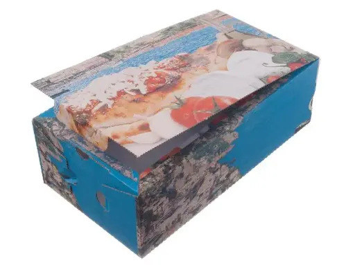 [PR/01837] Pizzabox / Pizzakarton Calzone 100 Stück Positano bedruckt - Restposten
