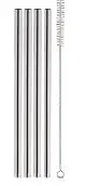 [PR/02001] Trinkhalme 240 mm Smoothie 4er Set  Edelstahl + Bürste