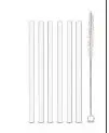 [PR/02006] Glas Trinkhalme kurz 150 mm 6er Set + Bürste 