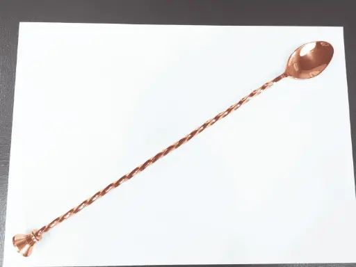 [PR/04063] Barlöffel / Cocktaillöffel  mit Stampfer 30 cm Edelstahl kupferfarben