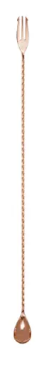 [PR/04066] Barlöffel / Cocktaillöffel  mit Gabel 50 cm Edelstahl kupferfarben   