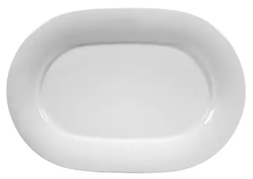 [PR/02116] Platte oval Fahne 36 cm Form Savoy weiß Seltmann 