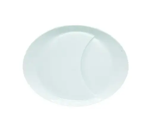 [PR/04468] PlateauTeller flach oval 22 cm weiß Form Signatur Schönwald - Restposten   