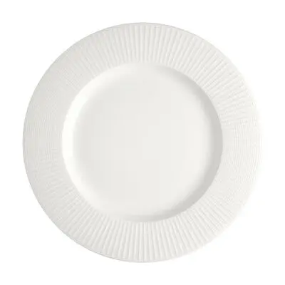 [PR/04654] Gourmet Teller 28,5 cm flach Large Well Willow weiß