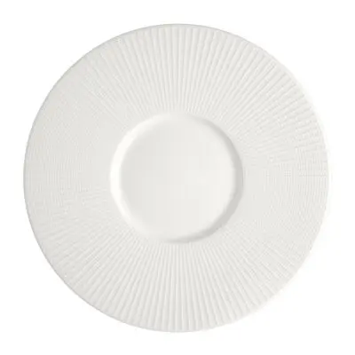 [PR/02246] Gourmet Teller 28,5 cm flach Small Well Willow weiß  