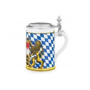 [PR/02309] Bierkrug mit Deckel 0,75 l Bayern-Serie 