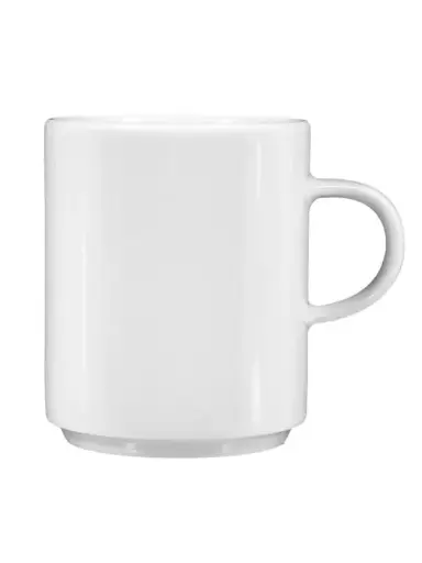 [PR/02388] Becher / Haferl 0,25 l stapelbar Form Savoy weiß Seltmann  