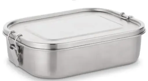 [PR/02457] Vesperdose klein aus Edelstahl mit Dichtung und Teiler 0,8 L
