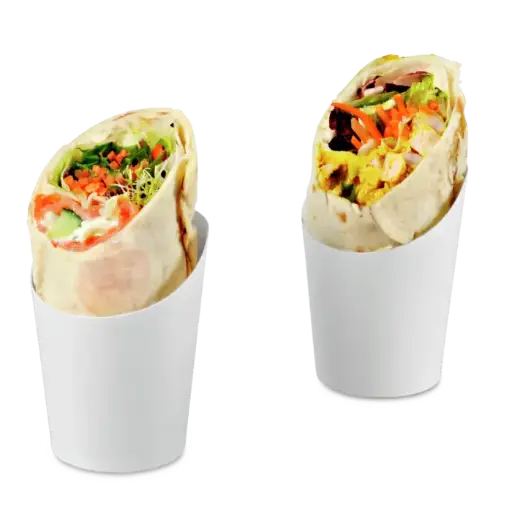 [PR/05962] Wrapbecher weiß beschichtet 60x65/110 mm 50 Stück - Restposten